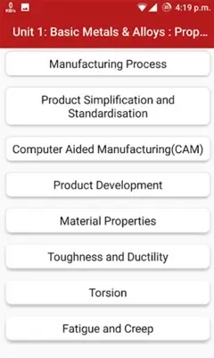 Basic Manufacturing Process android App screenshot 2